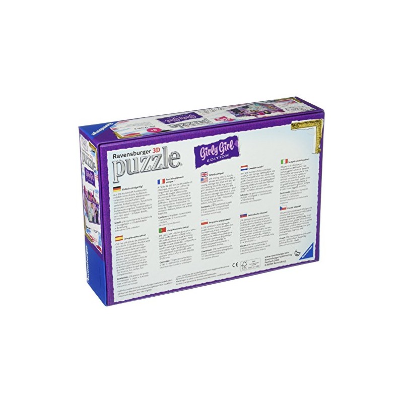 Ravensburger 12091 - 3D-Puzzle Girly Girl Edition Aufbewahrungsbox, violett