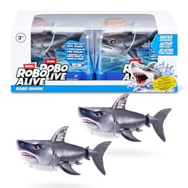 Robo Alive Water Activated Shark 2 Pack (Grey) by ZURU – Realistic Swimming Robotic Bath Toy for Kids, Tweens & Teens, Water-Activated Pet Shark for Play & Pranks, 3+