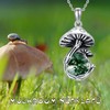 YAFEINI Mushroom Necklace Moss Agate Sterling Silver Mushroom Pendant Mushroom