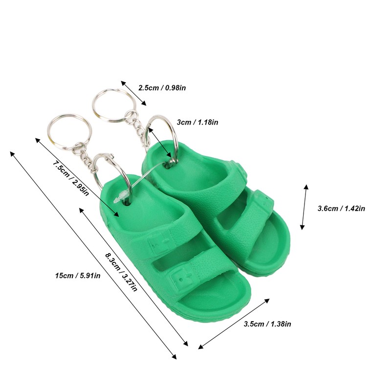 3 Pairs Slipper Keychain Silicone Multifunctional Key Chain Key Ring