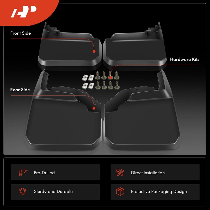A-Premium Set of 4PCS Mud Flaps Splash Guards Mudguards Mudflaps