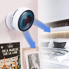 MENQANG MENANG Desk Fan, Quiet, 3 Speed Mini USB Fan, 180° Oscillating for Home, Office, Travel (White)