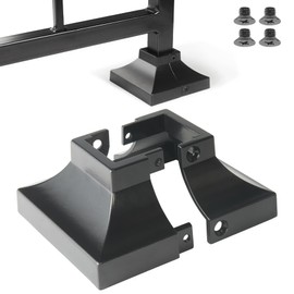 WOWACE Aluminium Deck Post Cover, for Handrail, Stail, Porch Deck Railing Base Post Covers (1.25"x1.25" Base-3.5"x3.5", Black, 1)