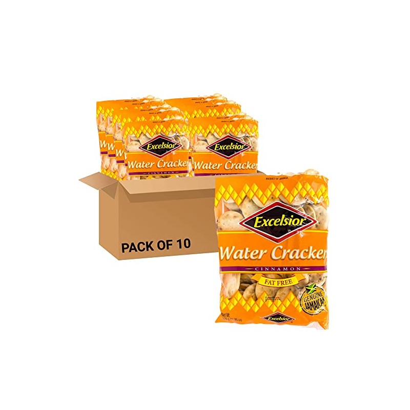 Excelsior Cinnamon Water Crackers, 10.57 oz (Pack of 10)