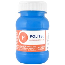 Set Pinturas Acrilicas Politec 6pz de 100ml Colores Primarios Básicos