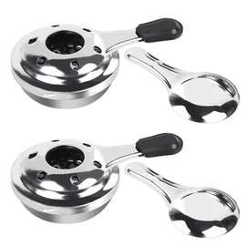 TSKER Pack of 2 Fondue Burner, Mini Stainless Steel Alcohol Burner, Camping Spirit Burner, Cooker, Outdoor Pot Burner, Alcohol Burner, for Outdoor Camping, Picnic, Cooking, Backpacking, BBQ