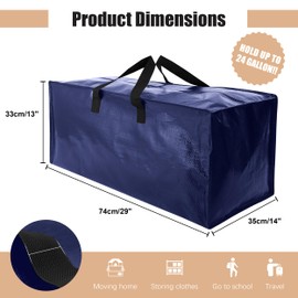 NATURELUX Heavy Duty Moving Bags with Backpack Straps and Strong Handles, Alternative to Moving Boxes and Storage Totes for Dorm Room Essentials, 12 Pack, Blue