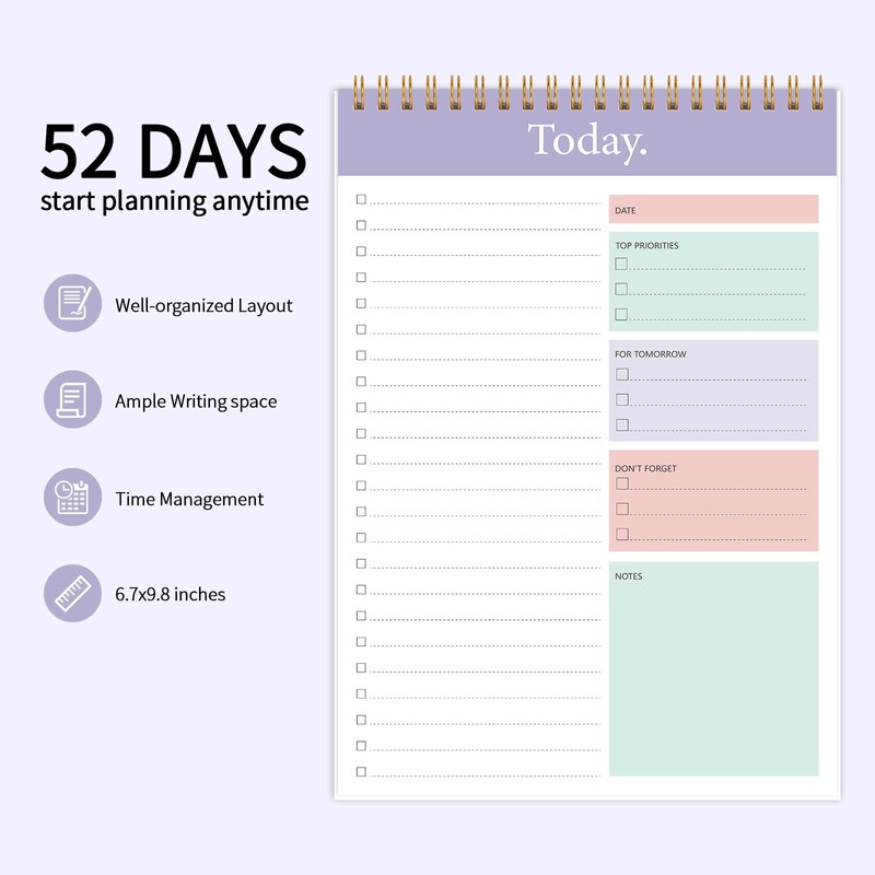 KMQOY To Do List Notepad - 3 Pack Daily Planner