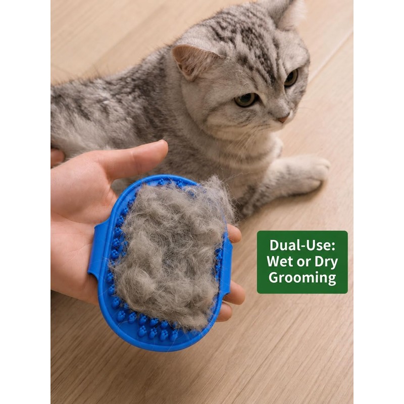 7Pcs Dog & Cat Grooming Kit, Deshedding Brush, Bath Scrubber,