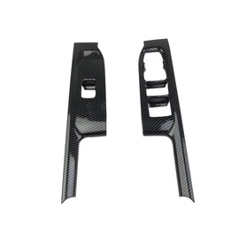 Carbon Fiber Window Lift Switch Panel Cover Trim for 2019-2026 Chevy Silverado 1500/GMC Sierra 1500 for 2020-2026 Sierra/Silverado 2500 3500 HD (Front Door(not fit Regular cab))