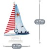 com-four® 2-Piece Maritime Decoration Set - Decorative Wooden Sailing Ship