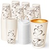 1000 Pack 12 oz Disposable Coffee Cups with Lids, Paper