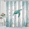 Aeyadis Teal Sea Turtle Shower Curtain, Ocean Theme Nautical Coastal
