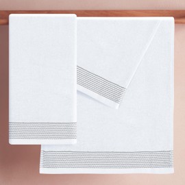 Belizzi Home Ultra Soft Cotton 6 -Piece Hand Towel Set 16x24 Inch, Ideal for use in Bathroom, Kitchen, Gym, Spa & General Cleaning, Compact & Lightweight Multi Purpose Hand Towels - White