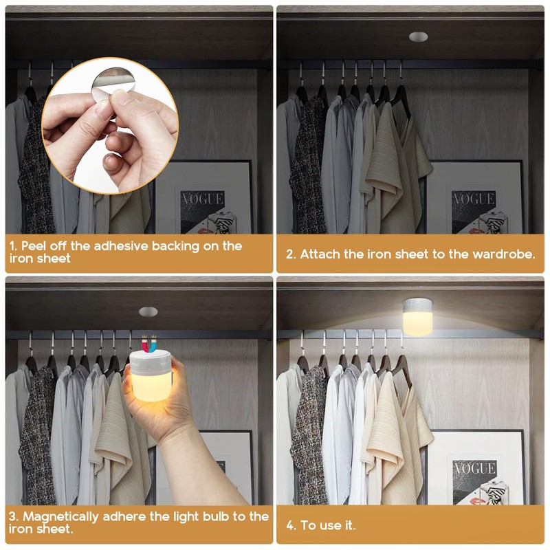 Qoollife E26 Rechargeable Light Bulbs with Remote Control, Battery Operated