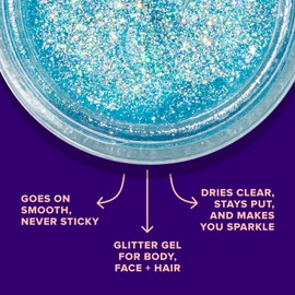 UNICORN SNOT Unicorn Snot Face & Body Glitter Gel - Cosmetic-Grade Holographic Glitter - Stocking Stuffers for Women, Gifts for Teen Girls - Safe for Face, Easy Application & Removal - Blue Glitter, 1.7oz (Sky)