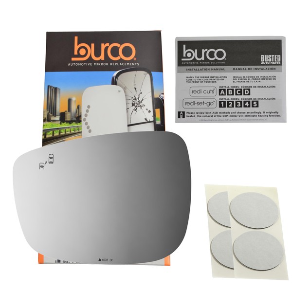 Burco 4698BC Side View Mirror W/Blind Spot Cross Path Mazda