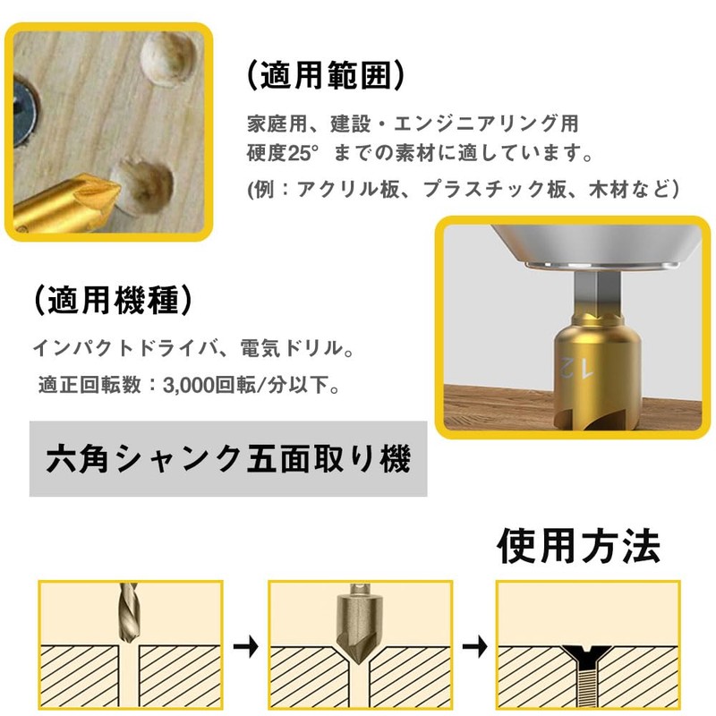 Chamfering Cutter, Chamfering Cutter, Bit, Woodworking Cutter, Countersunk Cone, Counterbore,