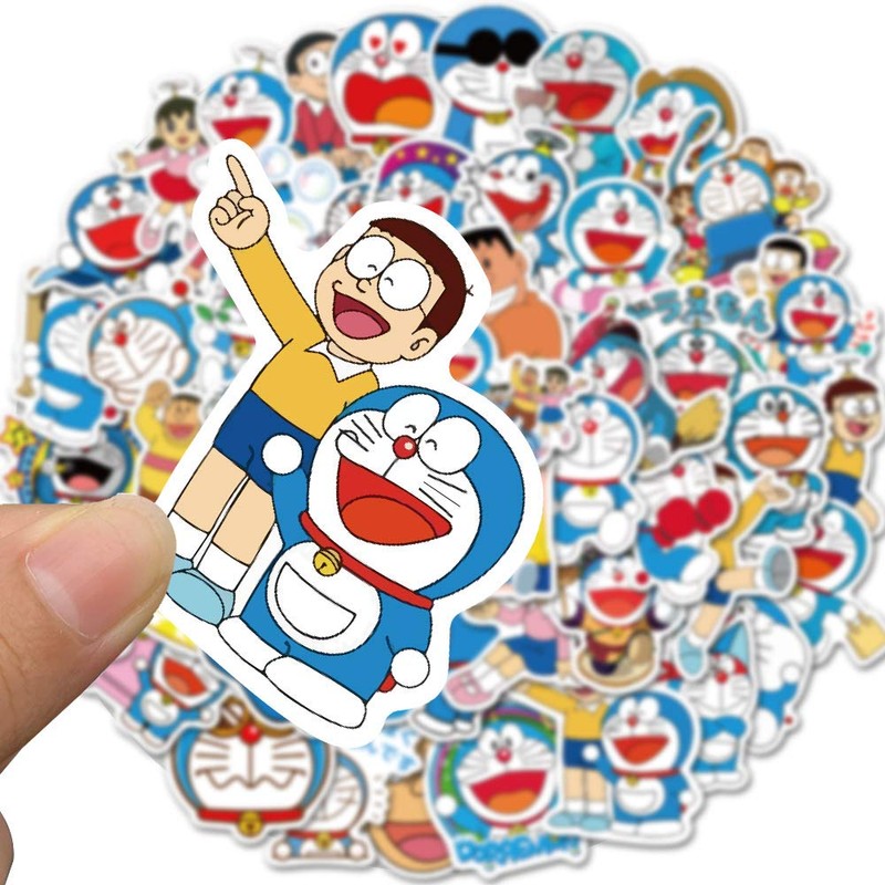 50PCS Doraemon Stickers Anime Stickers for Laptop Water Bottle Computer