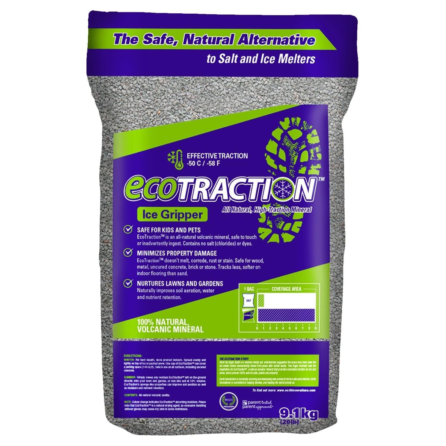 EcoTraction ET9RB All-Natural Volcanic Mineral Ice Traction Granules ...