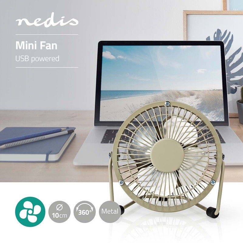 NEDIS FNDK1GY10 Table Fan Powered by USB Diameter: 100 mm