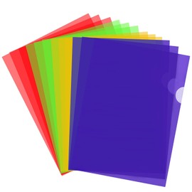YunBey Pack of 12 A4 Document Wallets Coloured Plastic Document Folder Window Folders A4 Project Bag (30.8 x 21.8 cm)