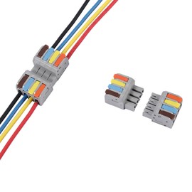 16 Pcs Pluggable Wire Connectors for AWG 24-12, Hand Protecting 4 Conductor Push-in Lever Wire Connectors, Reusable Electrical Connectors, Wire Splice Connectors for Automotive and Electric Wiring