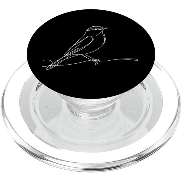 Line Art Bird & Ornithologist Yellow Warbler PopSockets PopGrip für