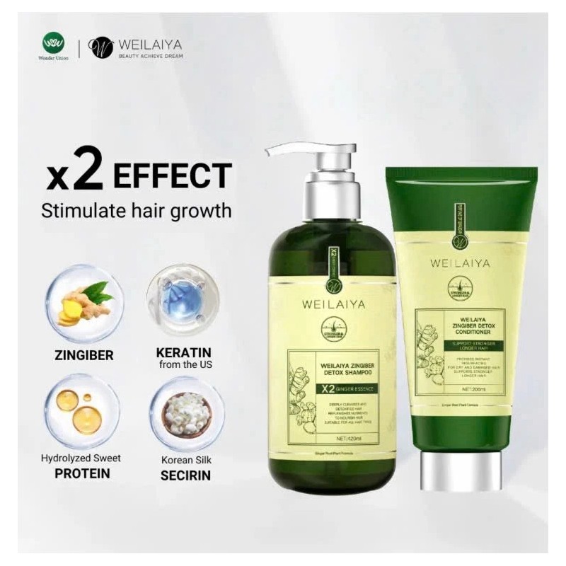 Weilaiya Zingiber X2 Ginger Essence Detox Shampoo & Conditioner For