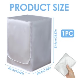 Outdoor Washing Machine Cover Waterproof Cover for Washing Machine Dryer Slim Dust Cover with Front Opening Edge Zipper Washing Machine Cover for Indoor and Outdoor Use