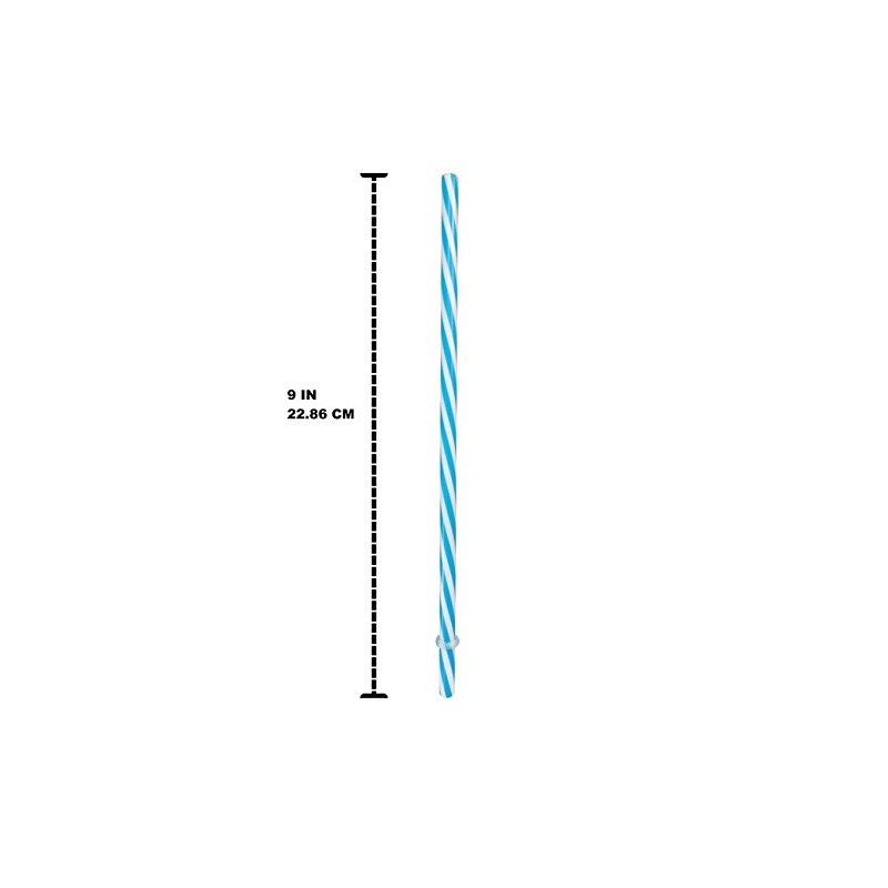 Sunshine Mason Co. Plastic Reusable Drinking Straws 6 Pieces, Blue