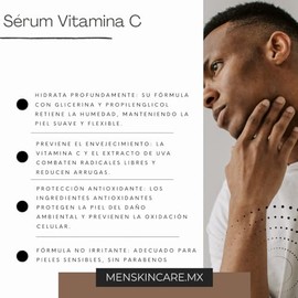 30 ml Sérum Vitamina C y Extracto de Uva – Antioxidante, Hidratación Profunda y Protección Anti-envejecimiento para Todo Tipo de Piel