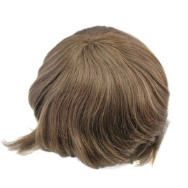 Swiss Lace Toupee for Men Natural Hair Unit Light Brown Hairpiece (7#-Light Brown)