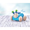 Rollino 61073 Blue Wooden Grasping Toy with Squeaker 7.5 cm