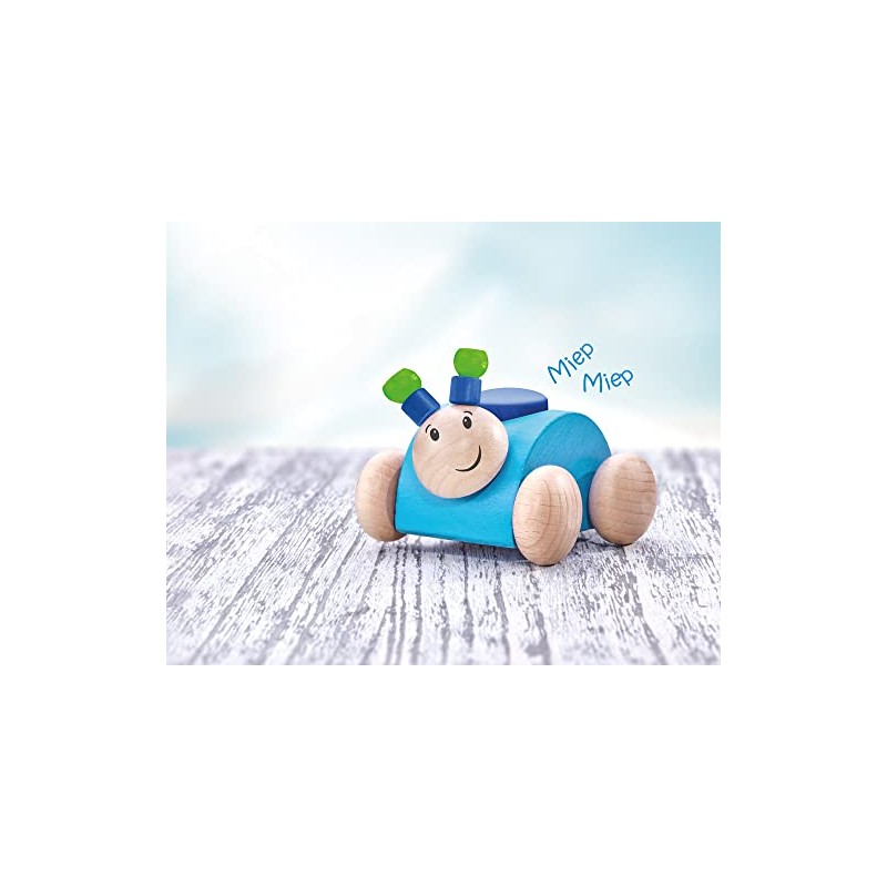 Rollino 61073 Blue Wooden Grasping Toy with Squeaker 7.5 cm