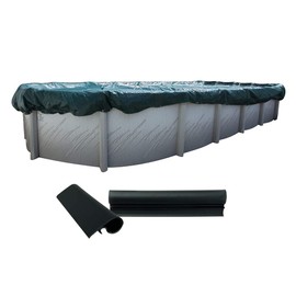 Buffalo Blizzard Supreme Winter Cover for 18-Foot-by-33-Foot Oval Above Ground Swimming Pools | Green/Black Reversible | 4-Foot Additional Material | Wind Guard Clips Included
