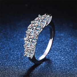 Moissanite Rings for Women Silver Engagement Rings Wedding Rings Titanium Ring for Women Statement Rings Jewelry Gifts for Her