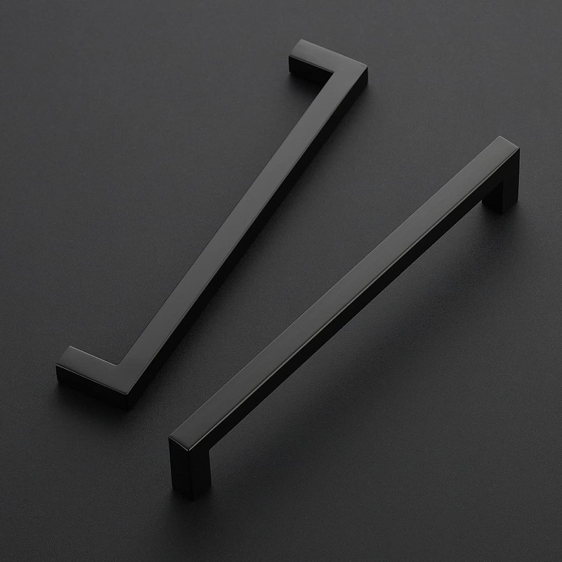 Ravinte Matte Black Cabinet Square Handles Drawer Pulls 8 Inch