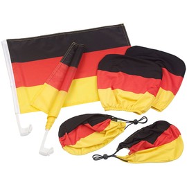 PEARL Fan Item: 6-Piece Sports Fan Set Germany for Car Decoration (Germany Fan Item, Germany Fan Item Set, Country Flag)