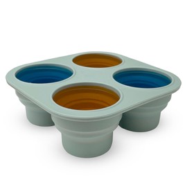 UR Happy Place Silicone Freezer Tray with Lid - Stackable 2 oz Large Ice Cube Molds for Homemade Purees, Egg Bites, Broth Food Storage - Dishwasher Safe