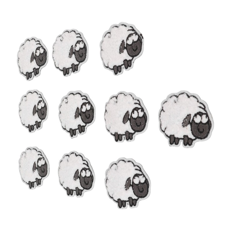 30pcs Cloth Patches Embroidered Iron On Sew On Sheep Shape
