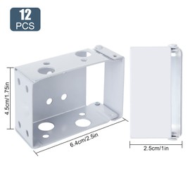 12 Pcs Blind Brackets 2 Inch, White Low Profile Box Mounting Bracket for Window Blinds Headrail Holder Bracket Installation, No Screws (6 Sets)