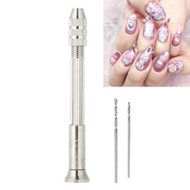 Nail Art Puncher, Manual Nail Art Piercing Tool Nail DIY Pendant Punch Manicure Drill Bits 1mm 1.2mm Hole Nail Dangles Drill Charm Piercing