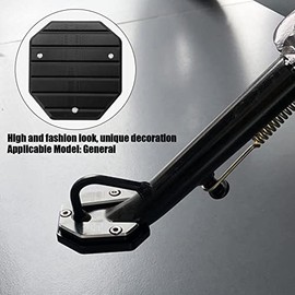 Motorcycle Stand Plate, Universal Side Stand Extension Plate Made of Aluminium Alloy, High Strength Upholstery Support Accessories for Parking on Hot Asphalt, Grass, Soft Ground