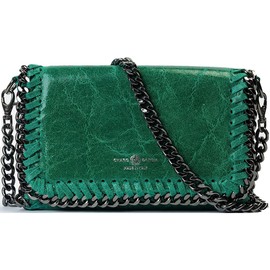 Premium Italian Leather Handmade in Florence, Italy. Small Crossbody Bag for Women with a Detachable Strap. Daniela Collection Made in Italy (Green)
