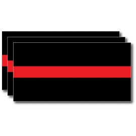 Decals by Haley Reflective Thin Red Line Sticker Decal Firefighter Fireman TRL Support  4" x 2"