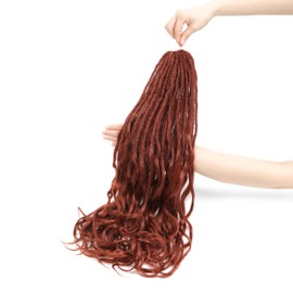 24 Inch Loose Wave Dreadlock Extensions 10 Strands Double Ended French Curly Synthetic Dreadlock Extensions 0.6CM Thin Soft Locs With Curly Ends Crochet Dreads for Black Women （350#）