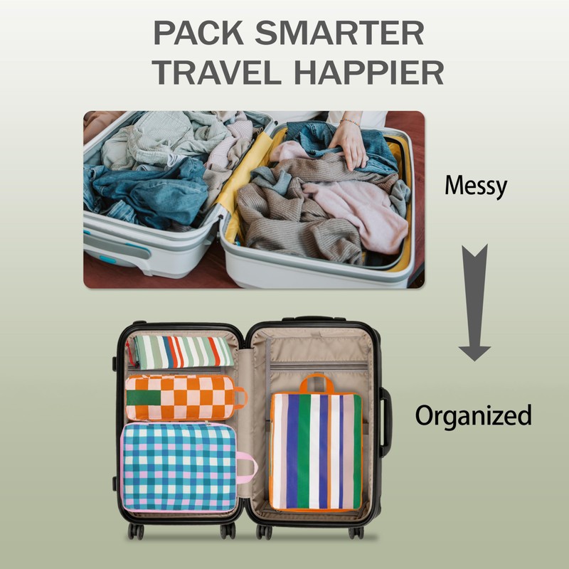 4 Pcs Compression Packing Cubes, Packing Cubes for Travel, Waterproof