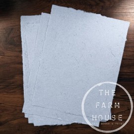 THE FARM HOUSE Handmade Denim Paper -8.5 X 11.5 - Antique Laid & Deckled Edge -10 Pack -“DENIM”