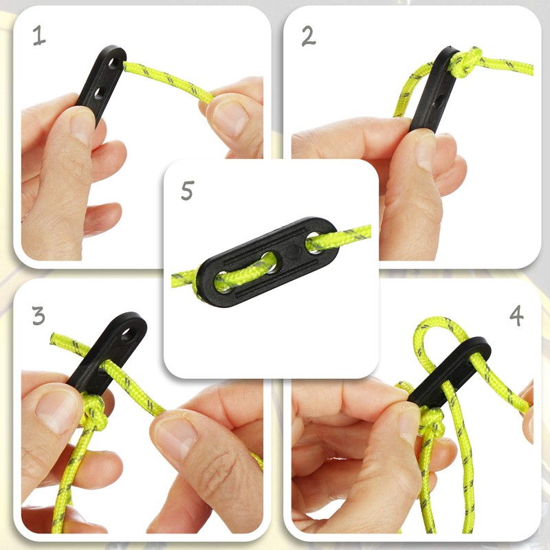 COM-FOUR® 8x guy ropes, each 4m for camping, reflective in